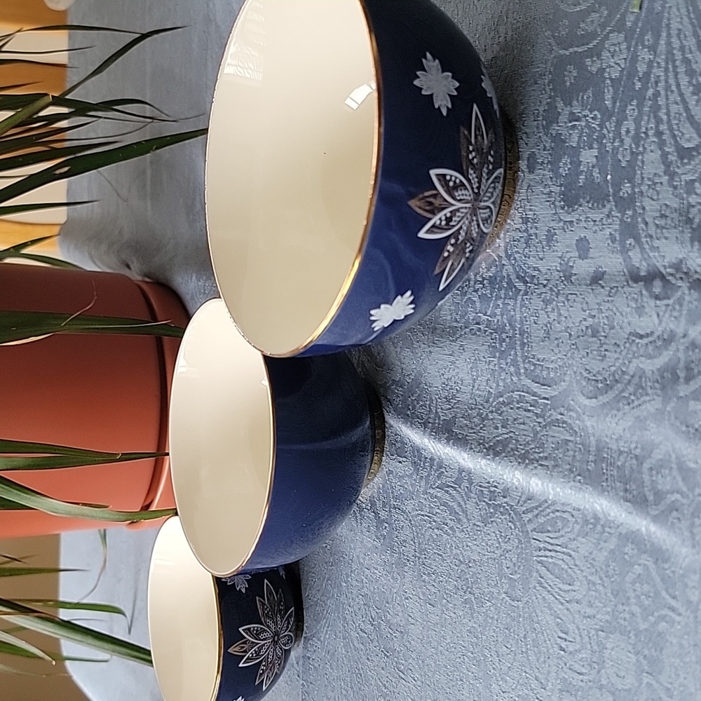 Blue Nesting Ceramic Bowls